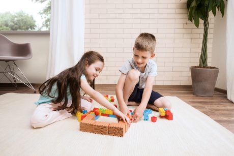 Kids playing with Lego and Poroton