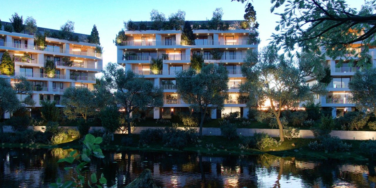 Overview render of Cà delle Alzaie project of Boeri architects