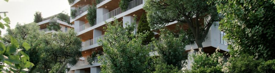 Condominium Overview render of Cà delle Alzaie project of Boeri architects