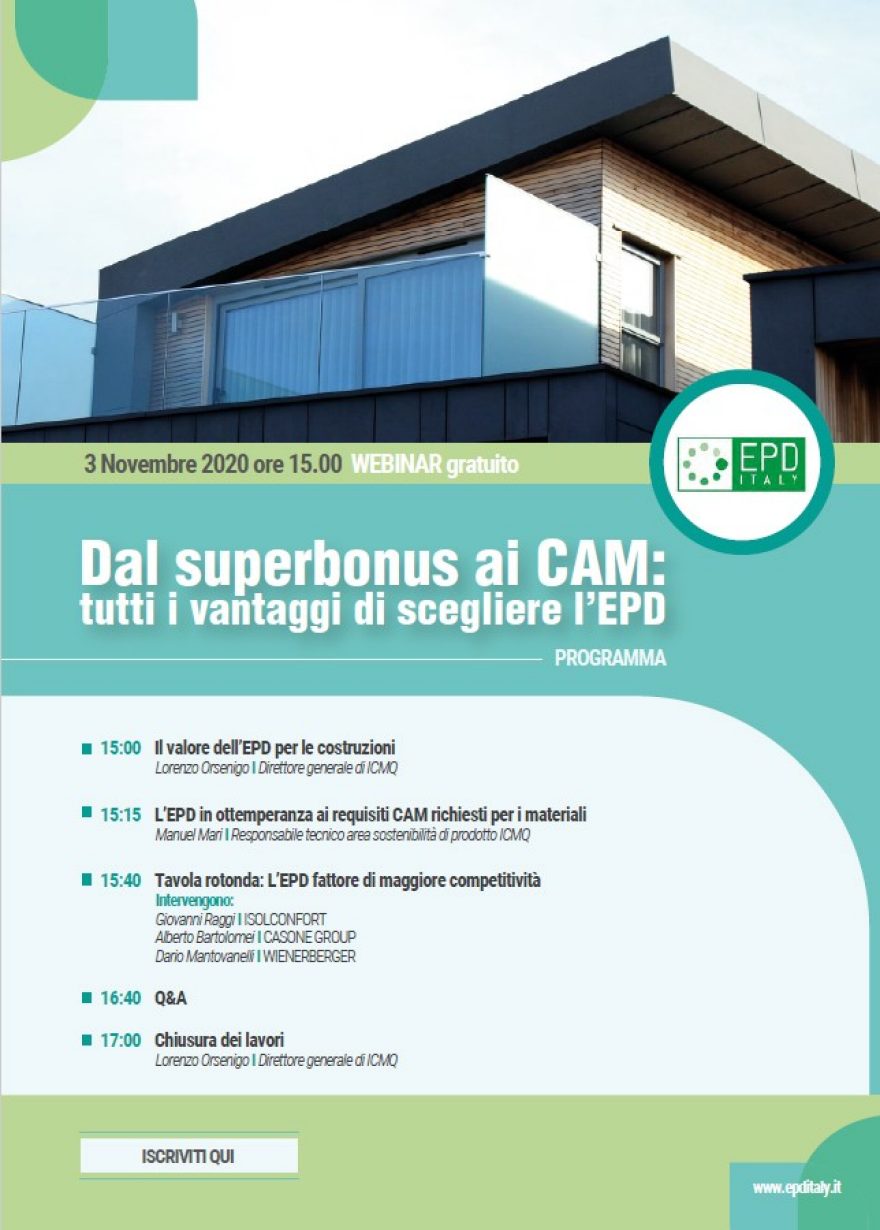 Banner Webinar Superbonus and CAM-EPD Nov 20