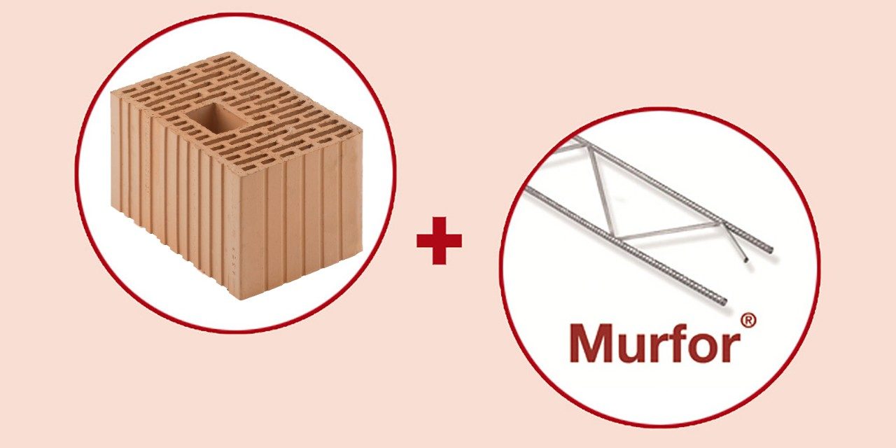 Laterizio Porotherm BIO M.A. Evolution e traliccio Murfor®  per elevate prestazioni sismiche della muratura armata.