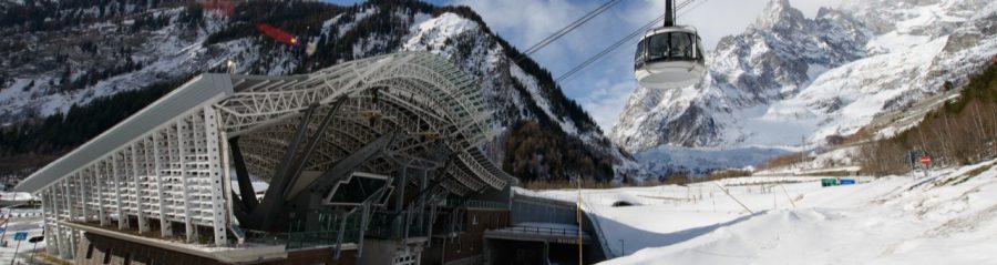 Vista dell'impianto Skyway del Monte Bianco realizzato con i laterizi Wienerberger