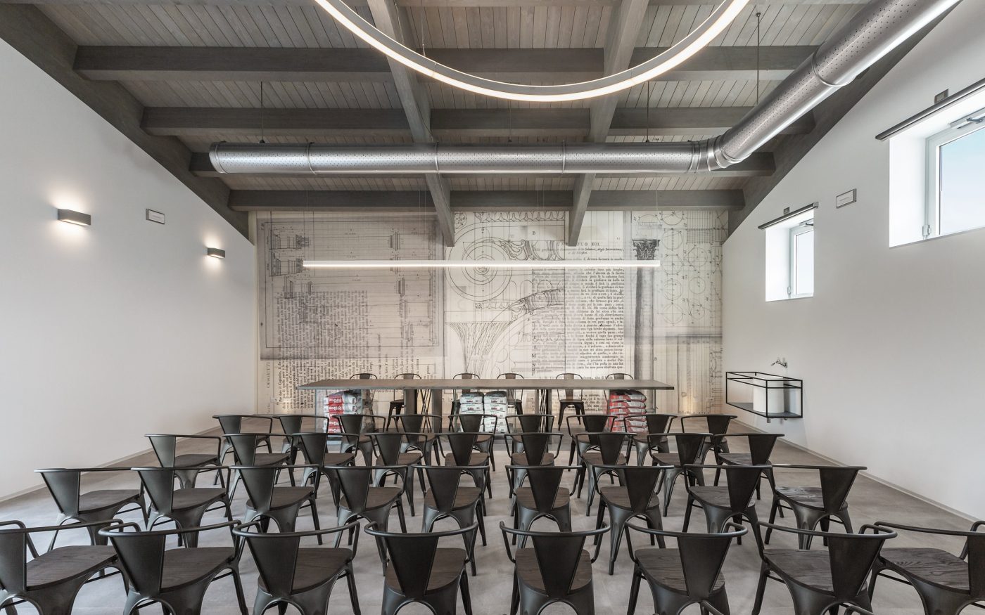 Internal training room Edilpalmieri Bigmat dealers new construction with Porotherm BIO PLAN 45 T