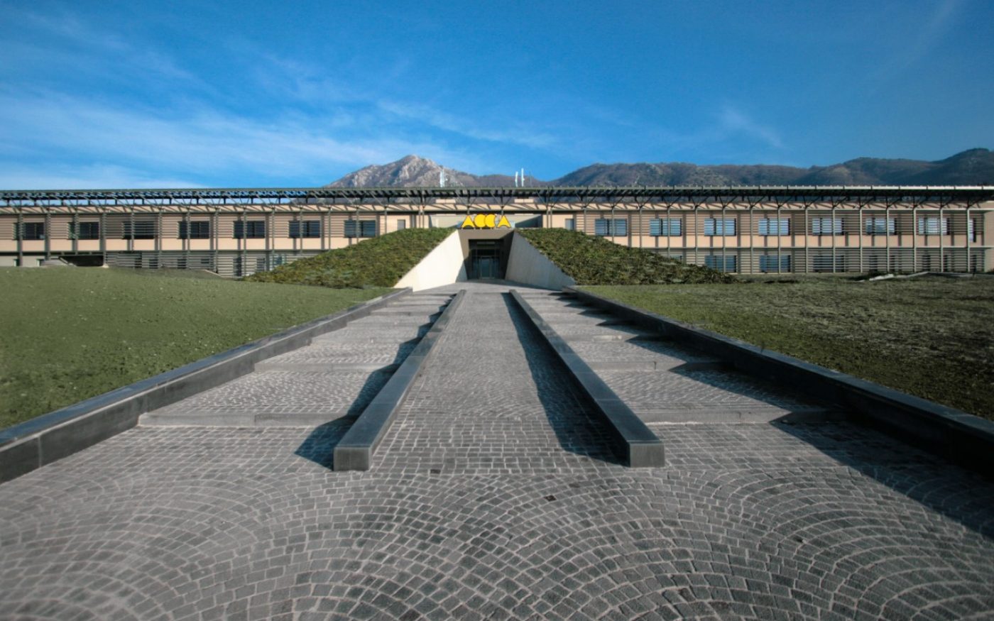 Outdoor Acca Software headquarter in Irpinia new construction with Porotherm BIO PLAN 45 T