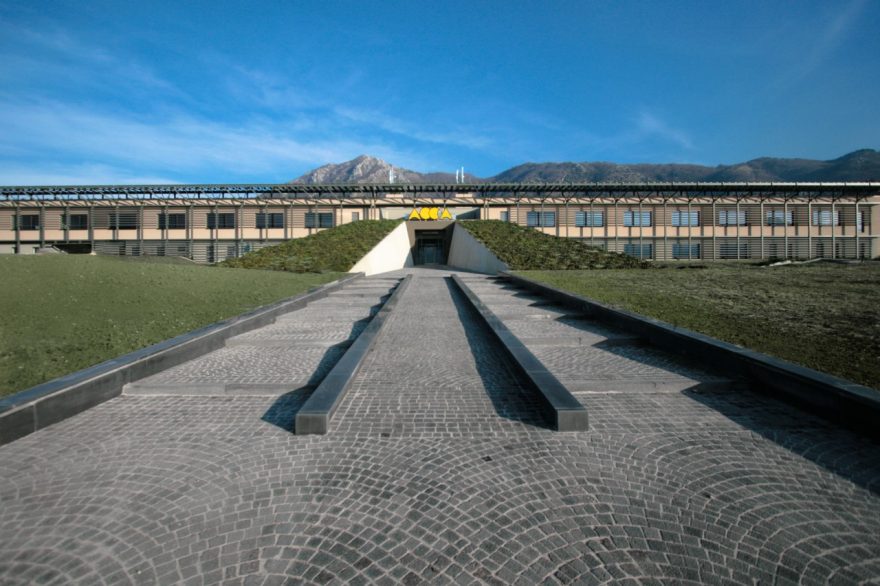 Outdoor Acca Software headquarter in Irpinia new construction with Porotherm BIO PLAN 45 T