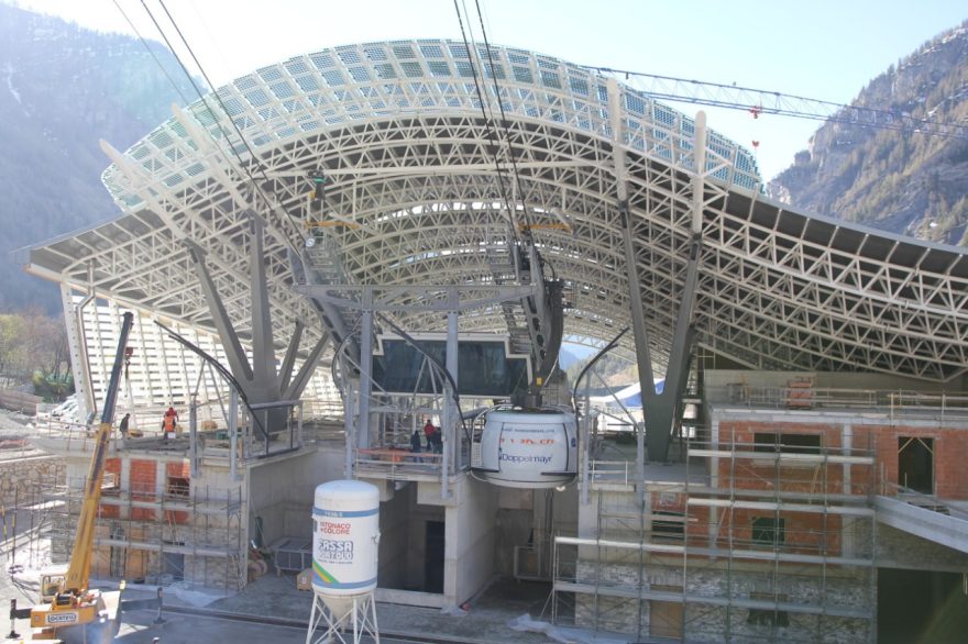 Construction site Monte Bianco Cableway new construction with Porotherm BIO PLAN 30