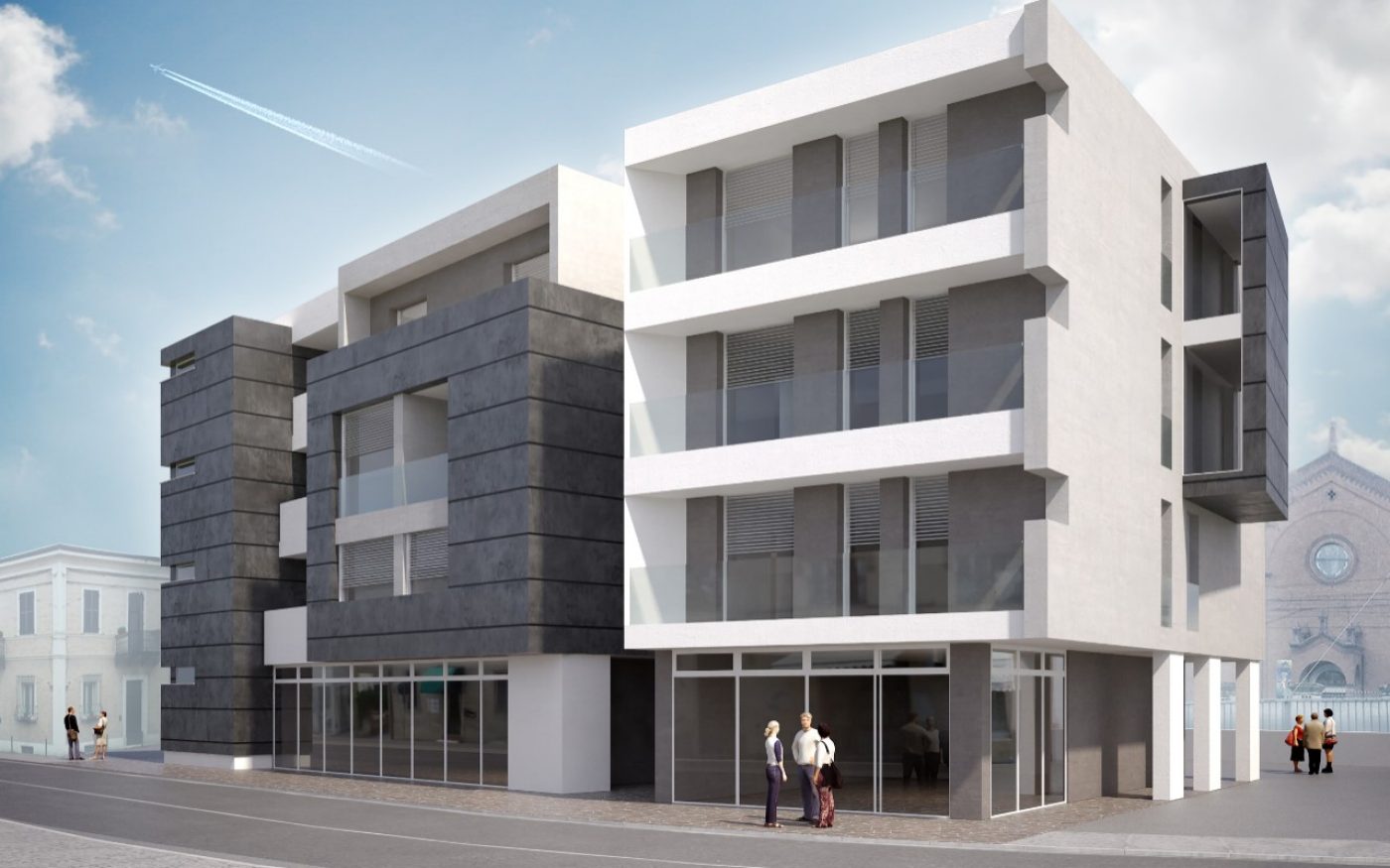 Render multi family house of EdilT Costruzioni new construction with Porotherm BIO PLAN 42,5 T