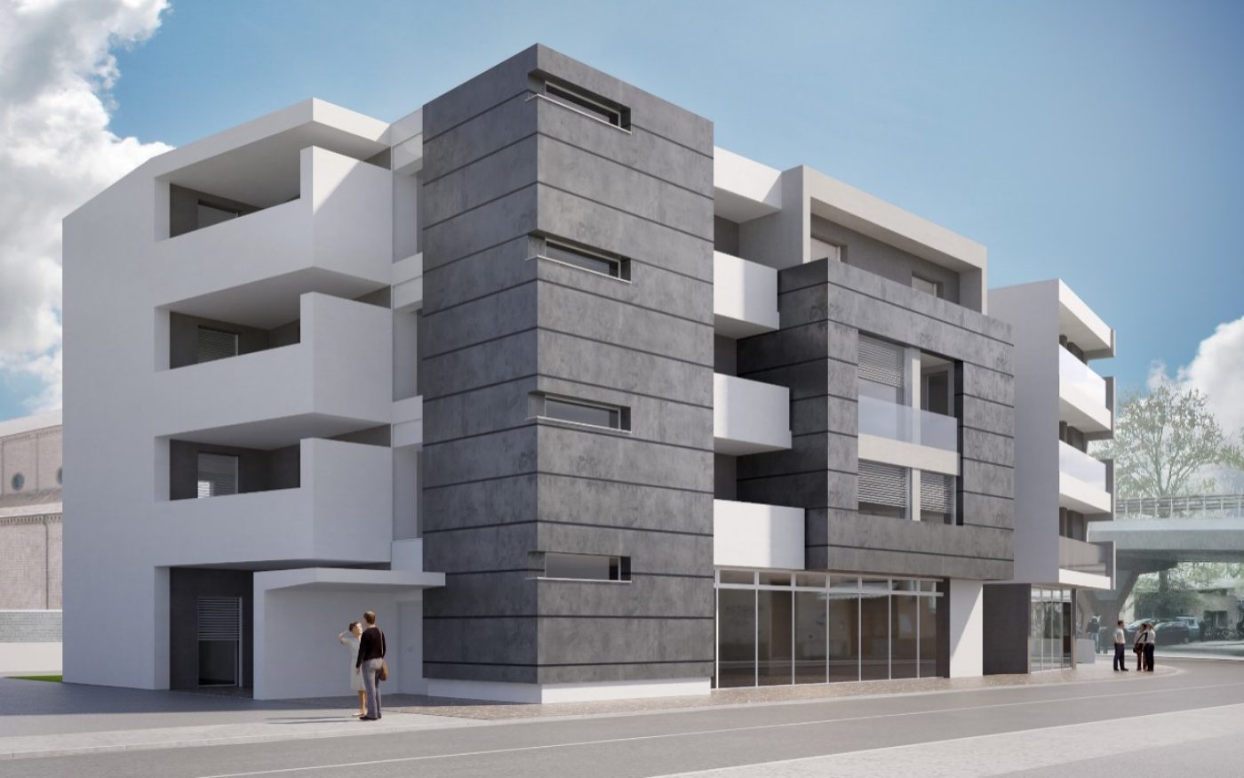 Render multi family house of EdilT Costruzioni new construction with Porotherm BIO PLAN 42,5 T