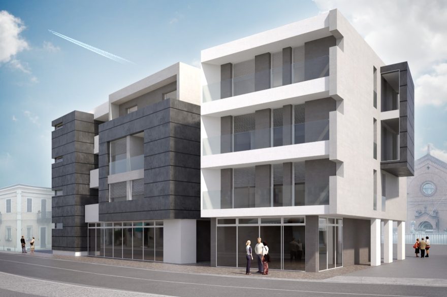 Render multi family house of EdilT Costruzioni new construction with Porotherm BIO PLAN 42,5 T