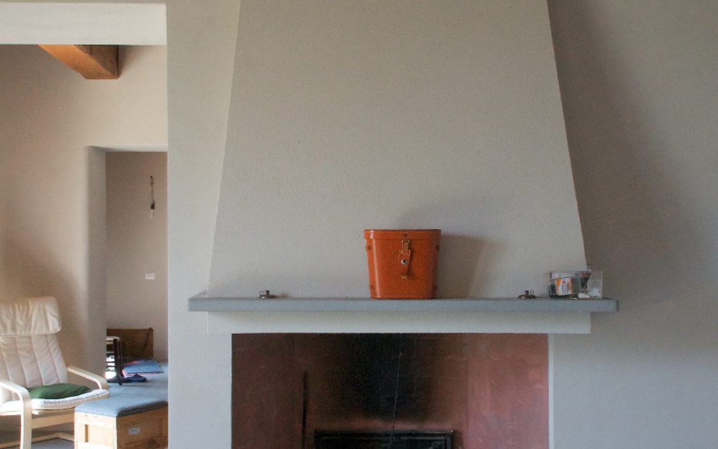 Fireplace of Podere Tiglio renovation with Porotherm