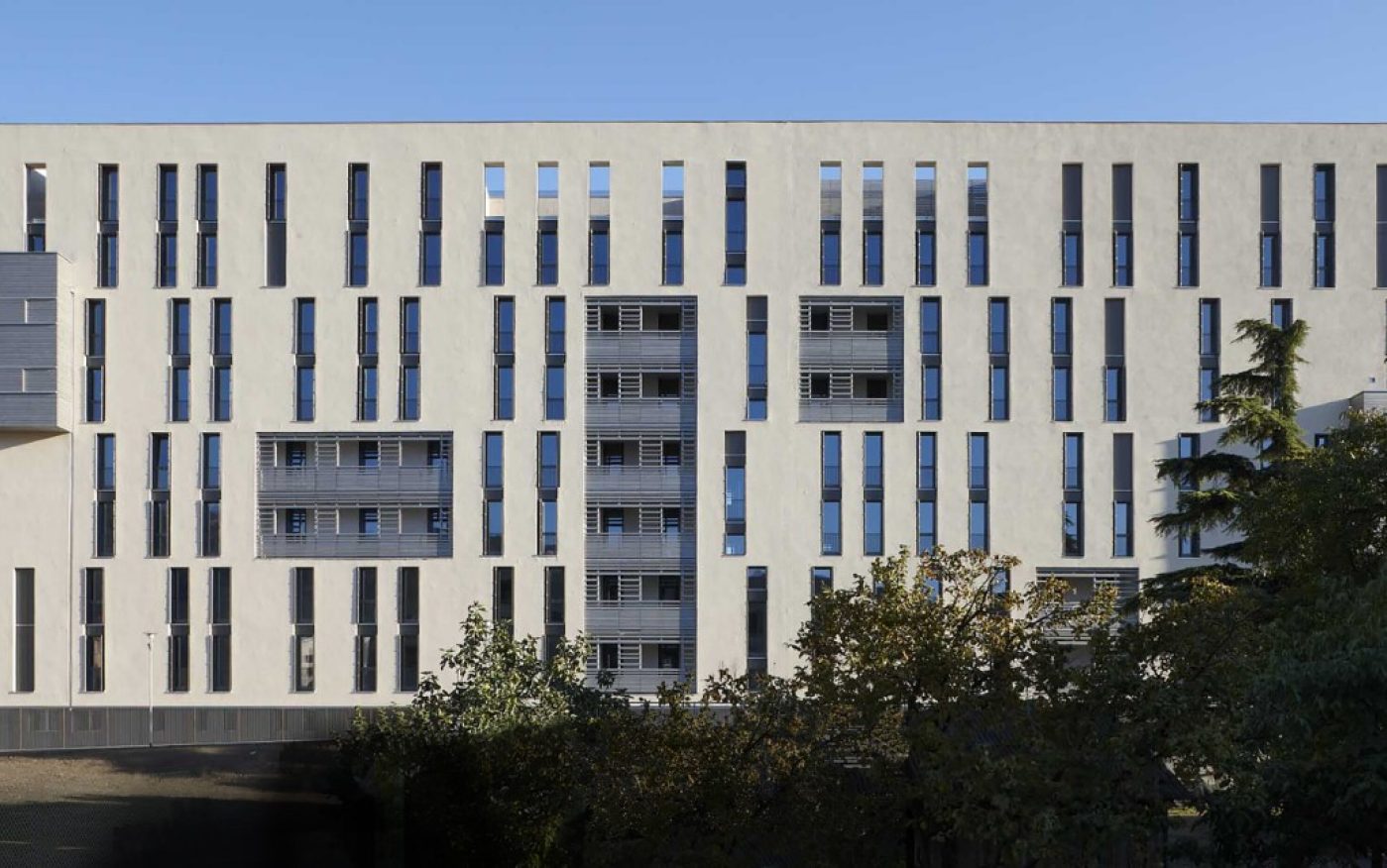 Overview multi family house Casanova Social Housing at Bolzano new construction with Porotherm BIO PLAN 25