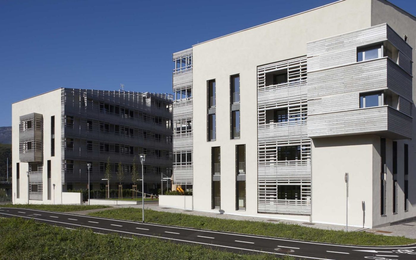 multi family house Casanova Social Housing at Bolzano outside new construction with Porotherm BIO PLAN 25