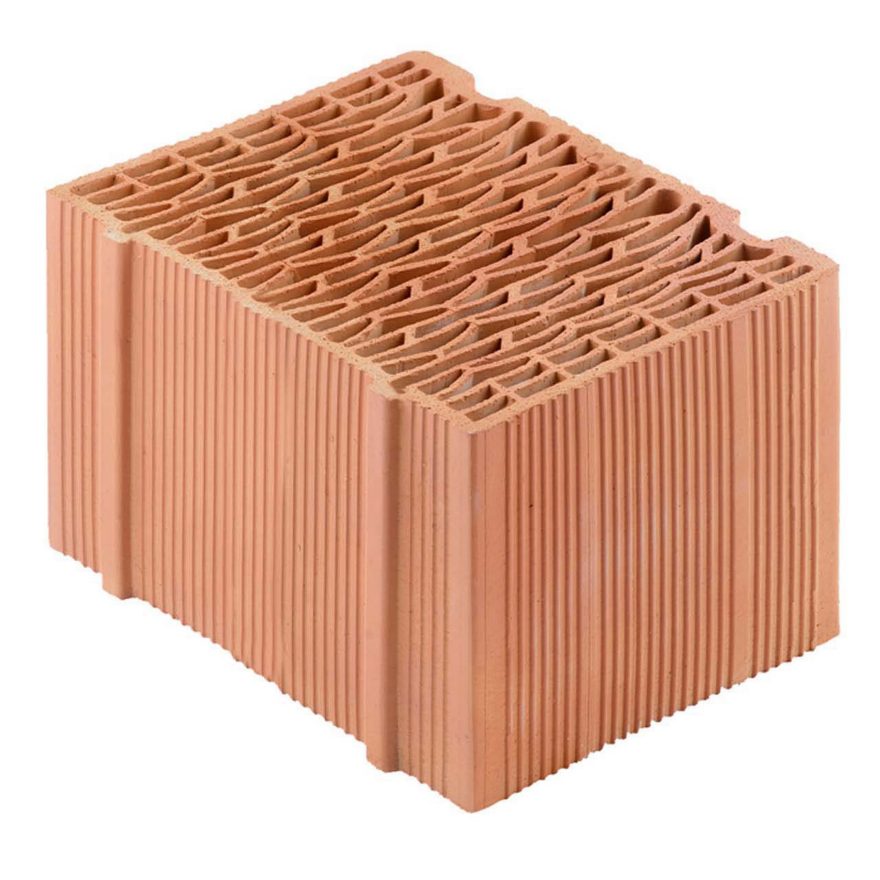 Porotherm BIO PLAN, blocco in laterizio rettificato da 30 cm di spessore  per murature da tamponamento. Ideale per realizzare edifici a basso consumo., garantendo una conducibilità termica di 0,09 W/mK e una trasmittanza termica di 0,28 W/m2K.