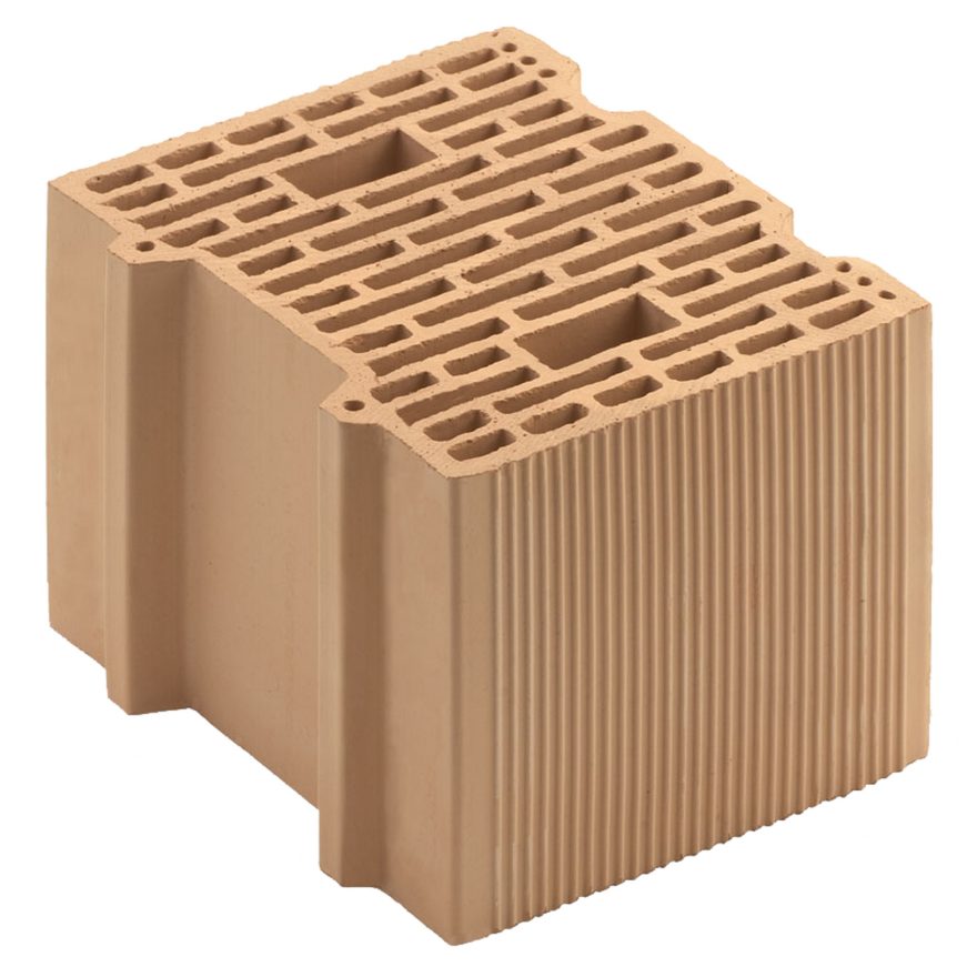 Blocco in laterizio a incastro BIO da 30 cm di spessore e 19 cm di altezza per murature portanti antisismiche. Garantiscono un isolamento termico e sano nel rispetto dell'ambiente. 