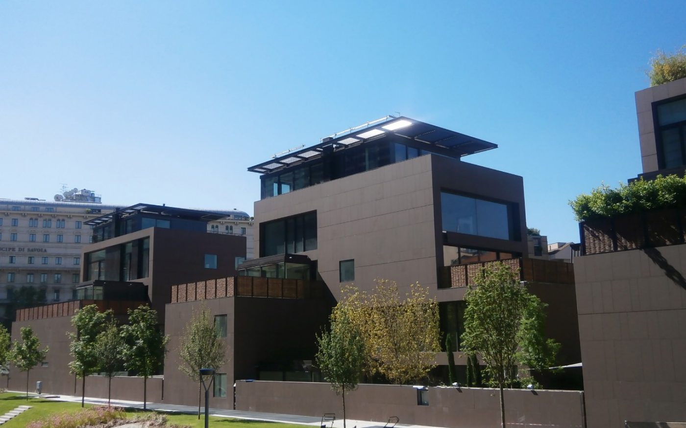 Overview of 3 apartment of Ville Urbane Porta Garibaldi to Milano new construction with Porotherm BIO PLAN 25