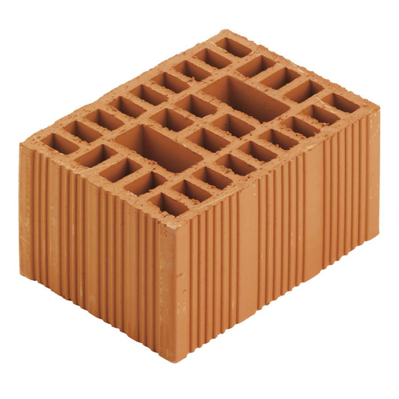 Blocco Svizzero, mattone semipieno a fori verticali,  da 18 cm di spessore.