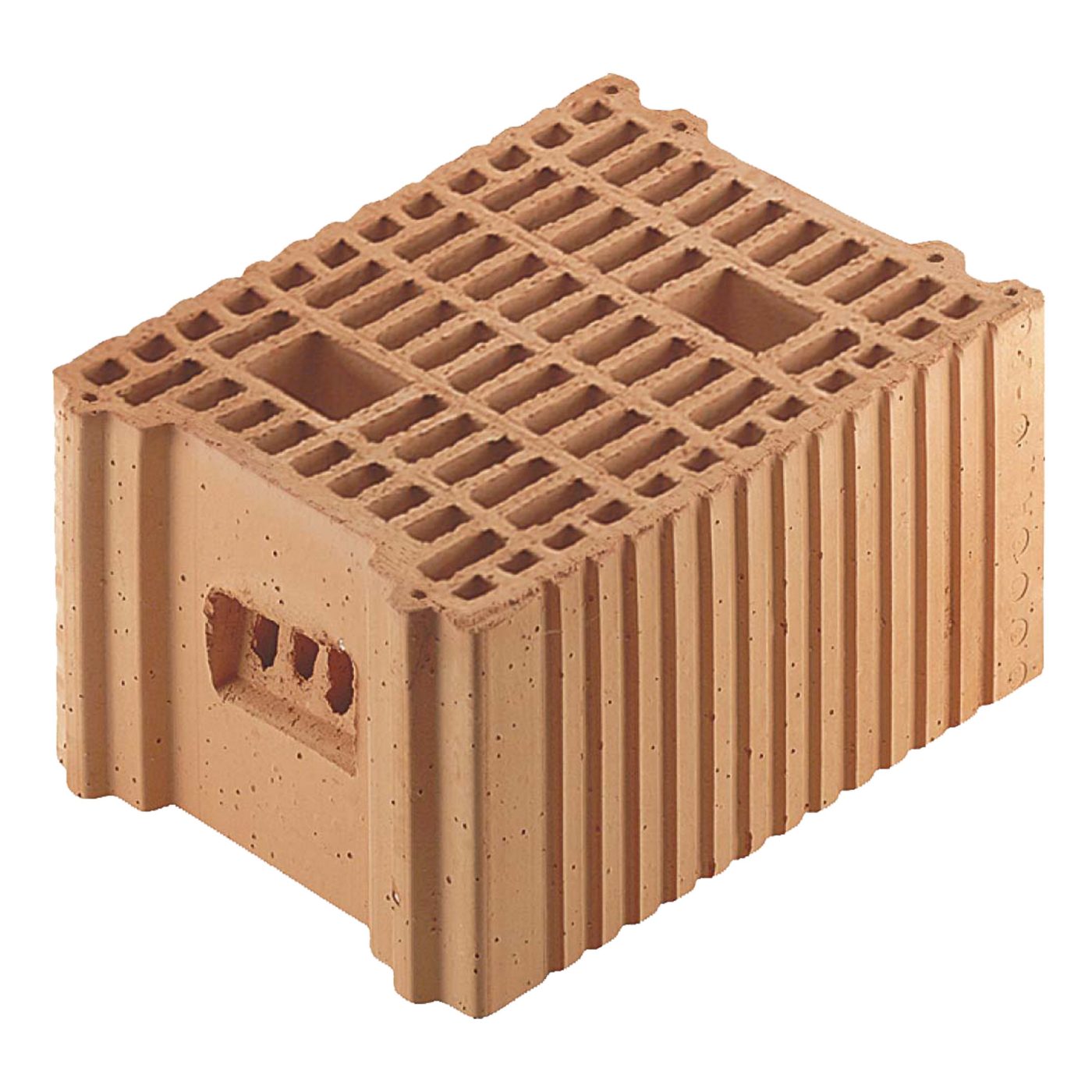 Blocco in laterizio a incastro BIO da 25 cm di spessore e 19 cm di altezza per murature portanti antisismiche.  Garantiscono un isolamento termico e sano nel rispetto dell'ambiente. 