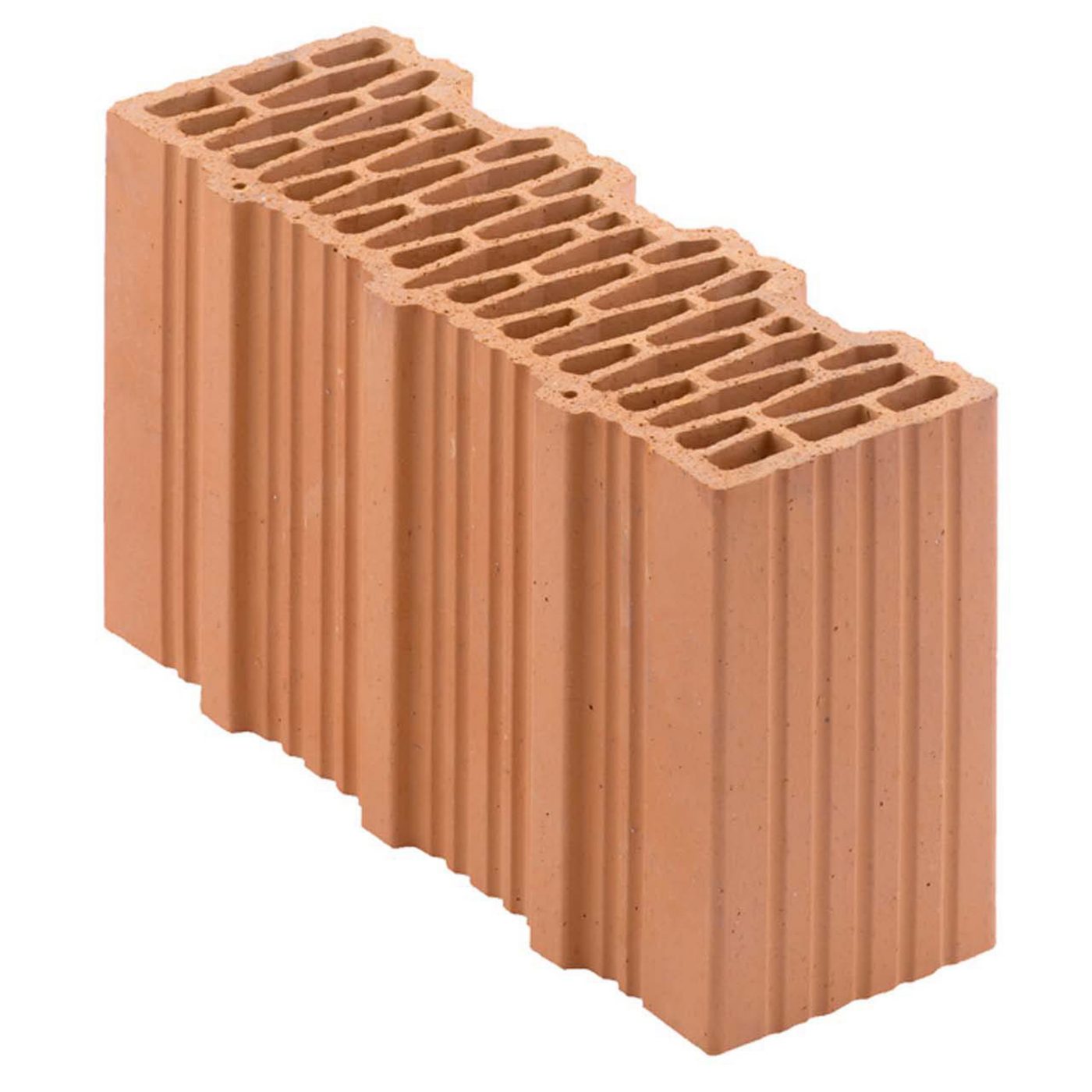 Single product shot of Porotherm BIO inc 35x12x19 T half block TER