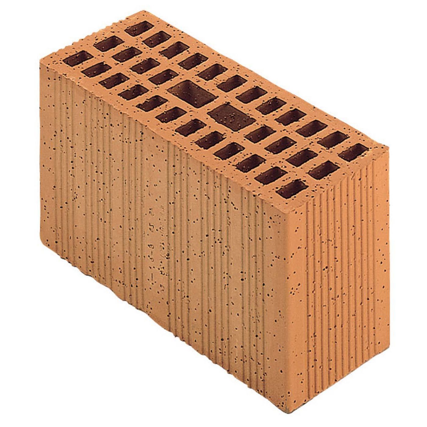 Mezzo blocco in laterizio BIO modulare spessore 30 cm e altezza 19 cm per murature portanti antisismiche. Isolamento termico e acustico ottimale. 