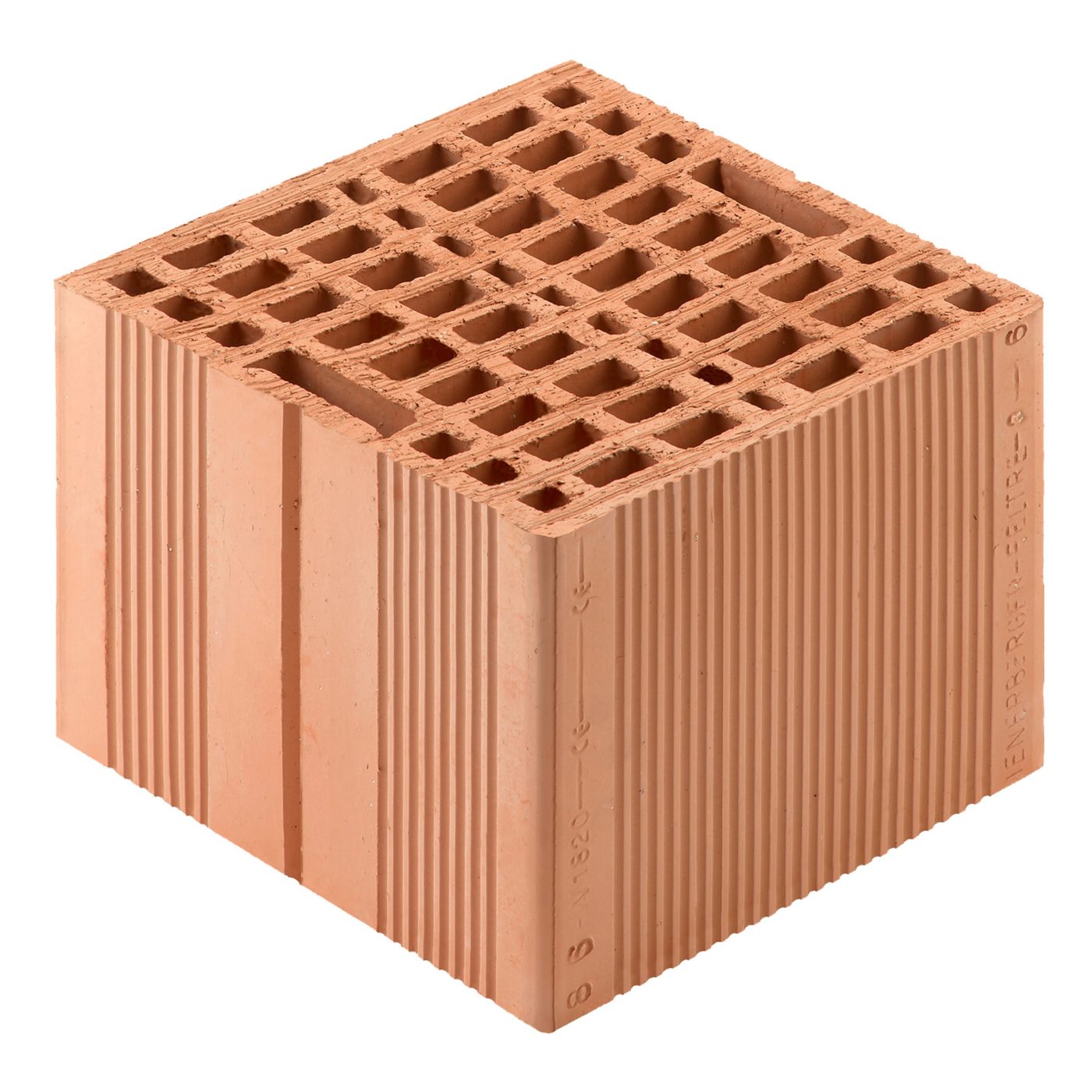 Blocco in laterizio portante da 25 cm di spessore per muratura armata antisismica.