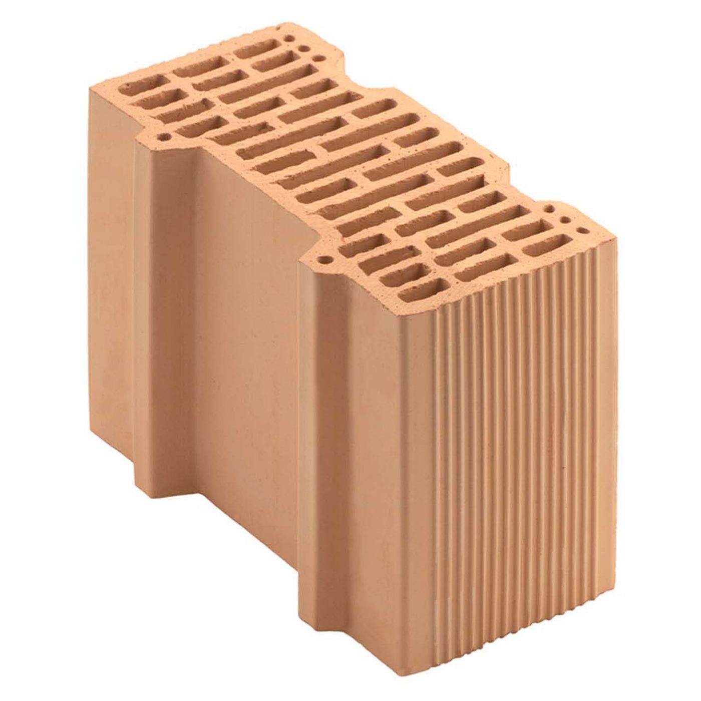 Porotherm BIO PLAN, mezzo blocco in laterizio rettificato,  da 30 cm di spessore e 12 cm di larghezza, per murature da tamponamento. Contribuisce a realizzare edifici a basso consumo, garantendo un eccezionale isolamento termico. 